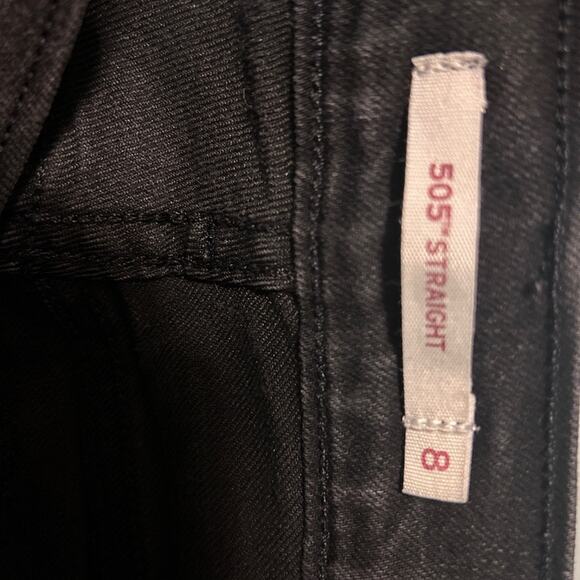 Levi’s 505 Women’s Straight-Leg Jeans – Black Wash, Raw Hem, Size 8 - Picture 4 of 6